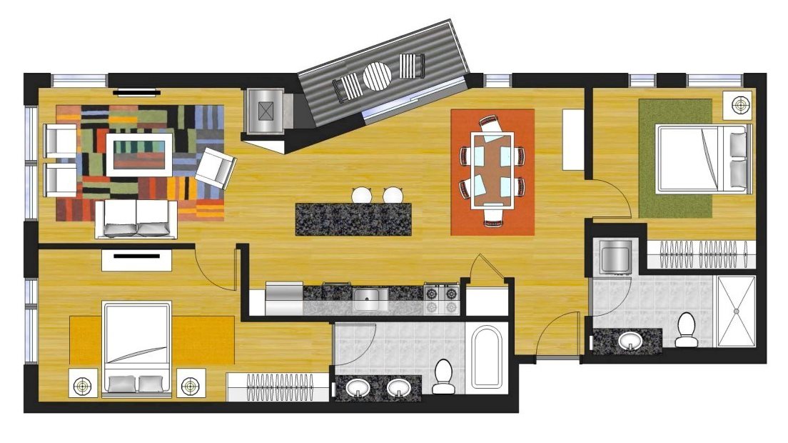 2 Bedroom (2E) Floor Plan 10